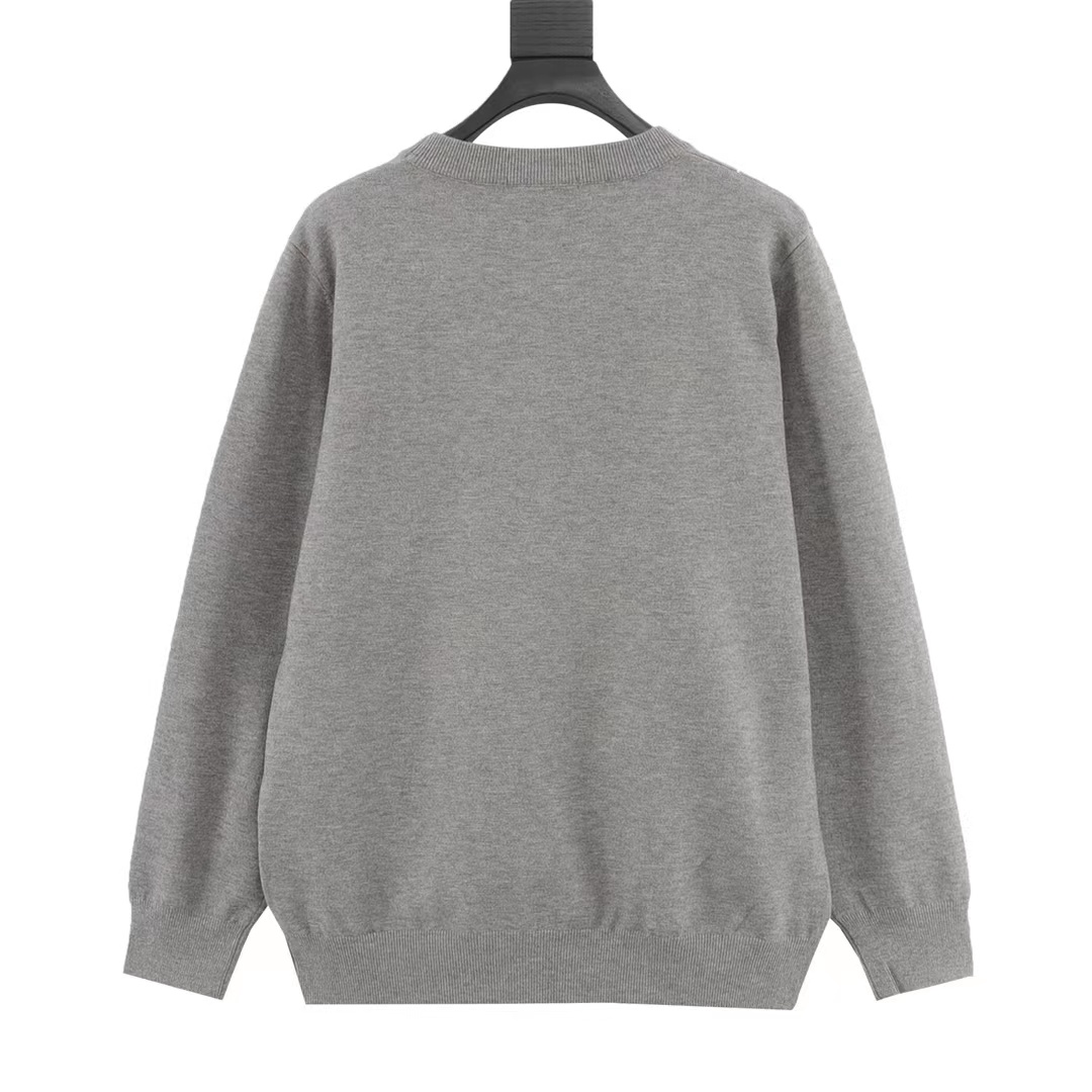 Prada 23Fw embroidered letter logo knitted sweater