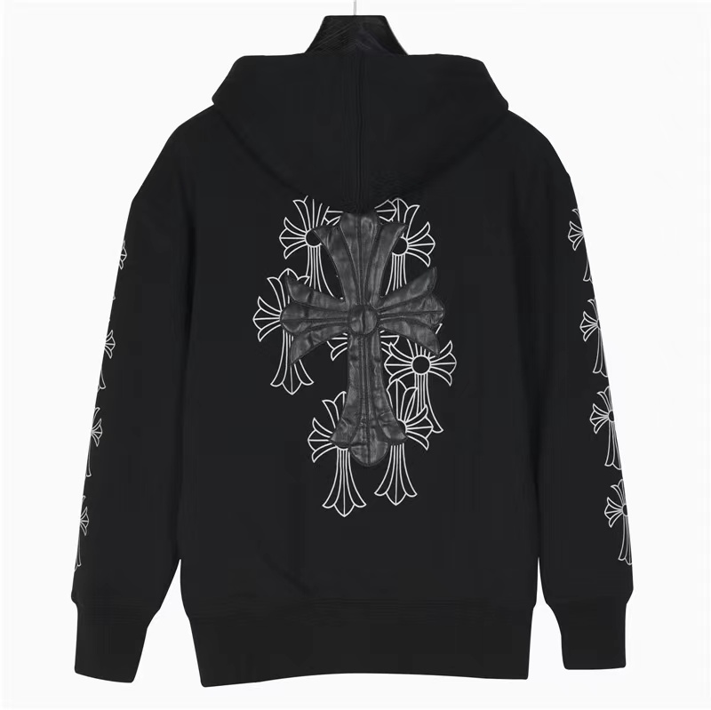 Crow Heart 23FW leather label cross zipper jacket