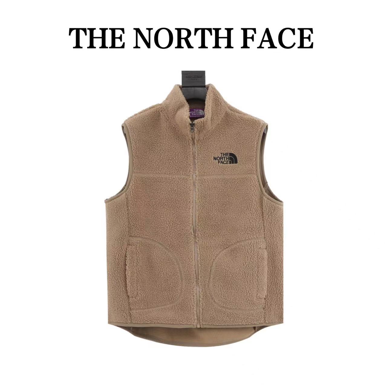 North Face 23FW outdoor fleece lamb stand collar vest