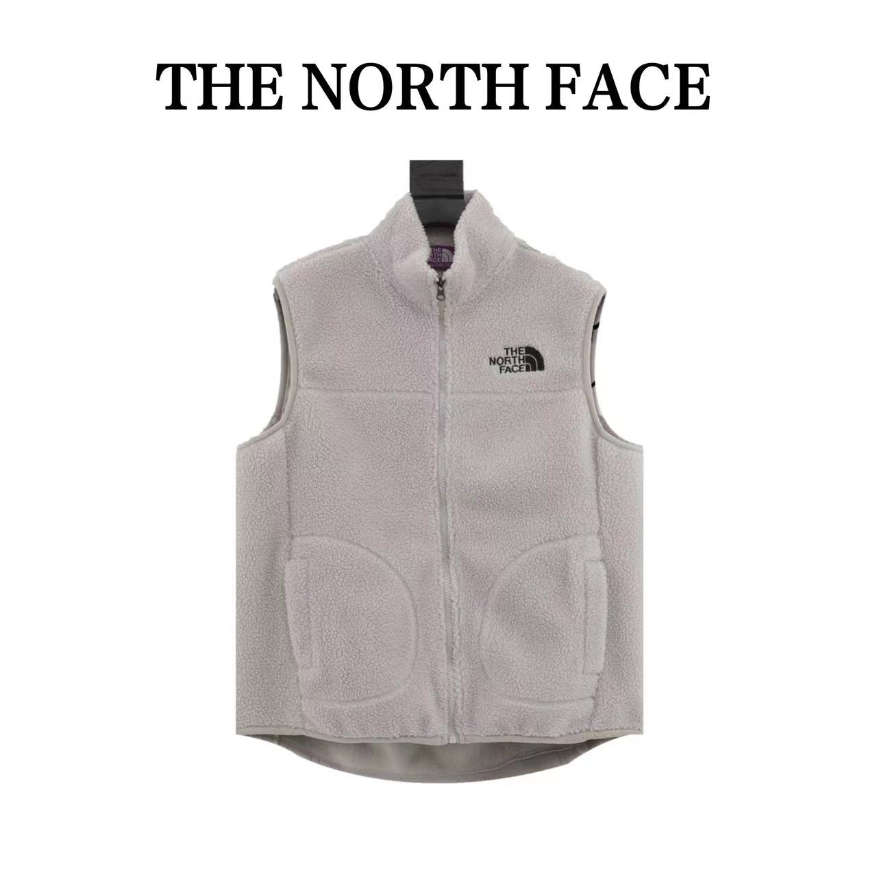 North Face 23FW outdoor fleece lamb stand collar vest