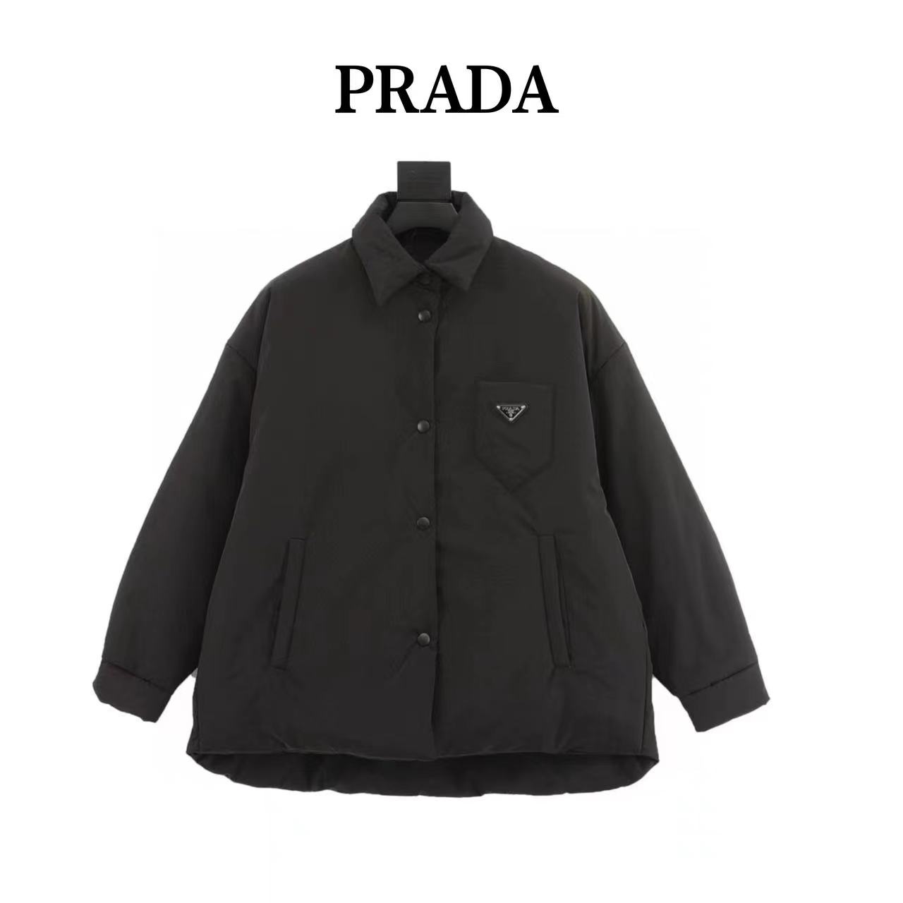 Prada triangular nylon basic cotton jacket