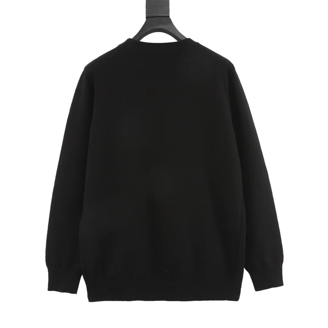 Prada 23Fw embroidered letter logo knitted sweater