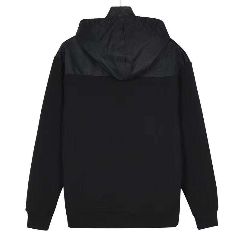 Prada 23Fw nylon patchwork hooded sweatshirt