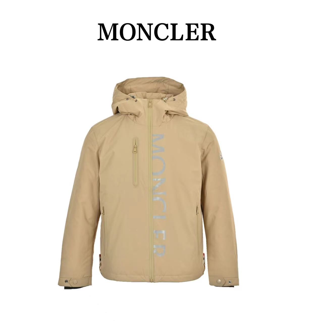Masked 23Fw placket reflective lettering down jacket