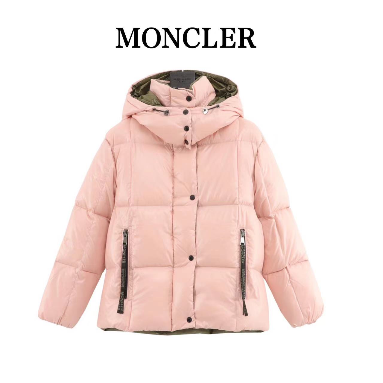 Mouthless 23ss new pink hooded bread down jacket