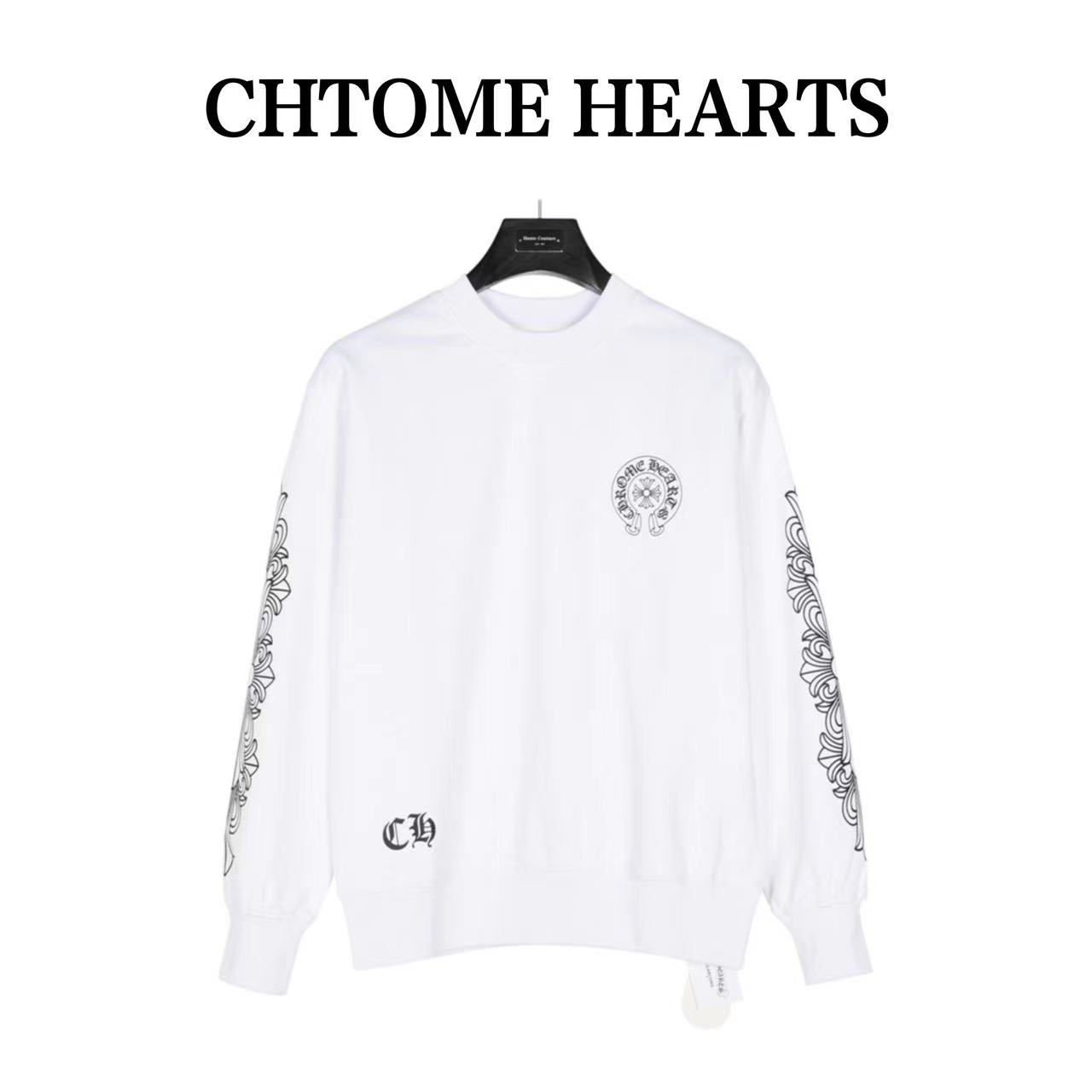 Croixin 23FW unicorn arm printed round neck sweatshirt