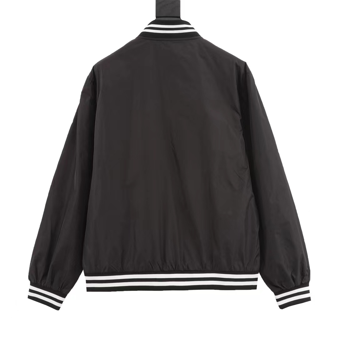 Prada triangle logo web woven zipper jacket