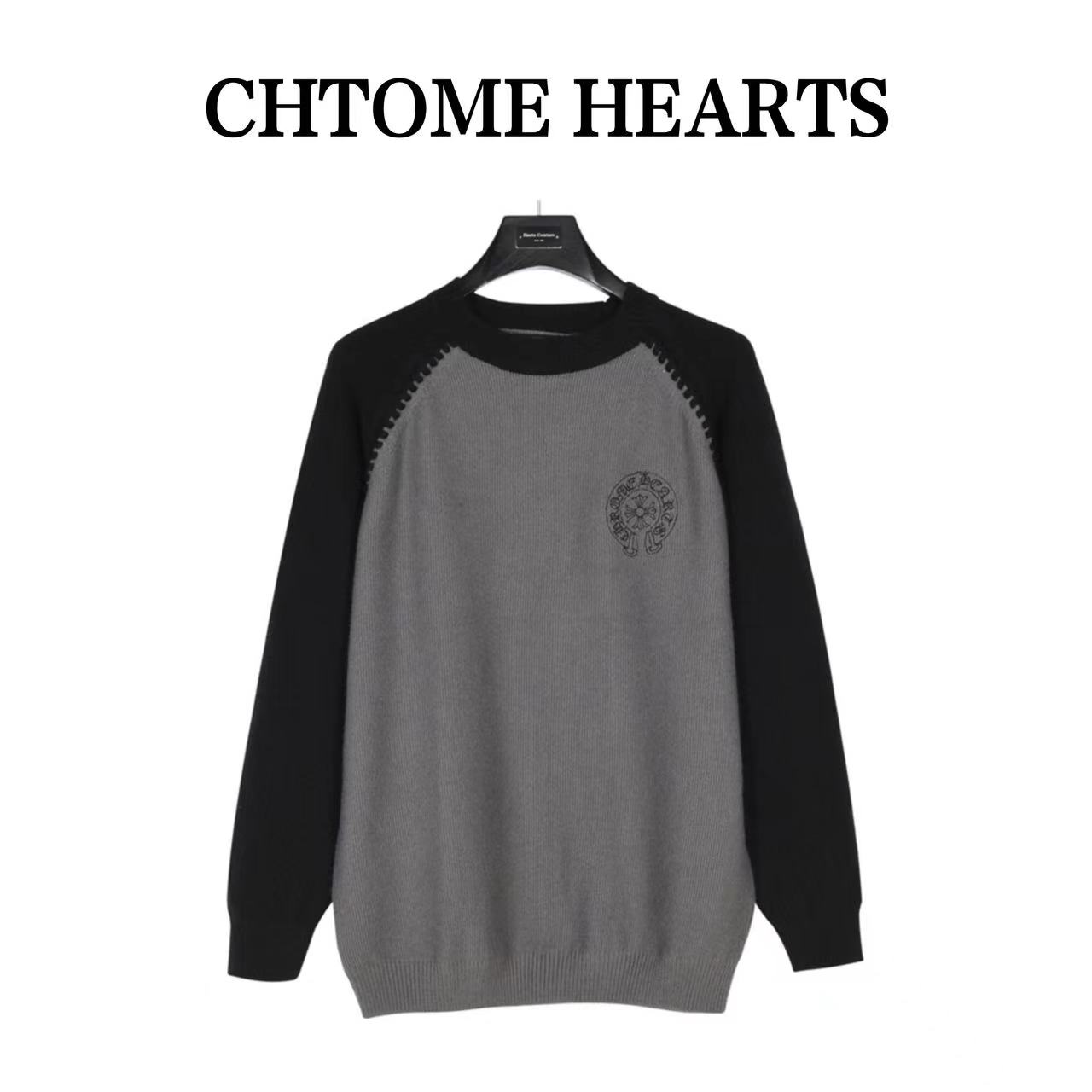 Crow Heart 2023SS Horseshoe Raglan Knitted Embroidered Sweater
