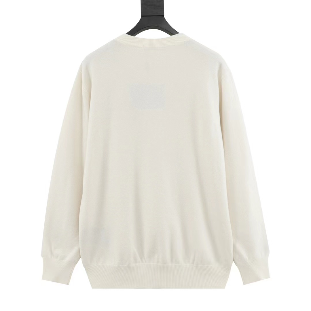 Prada 23Fw embroidered logo crew neck sweater