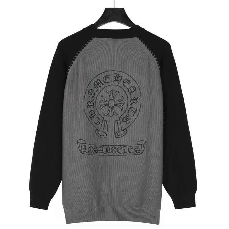 Crow Heart 2023SS Horseshoe Raglan Knitted Embroidered Sweater