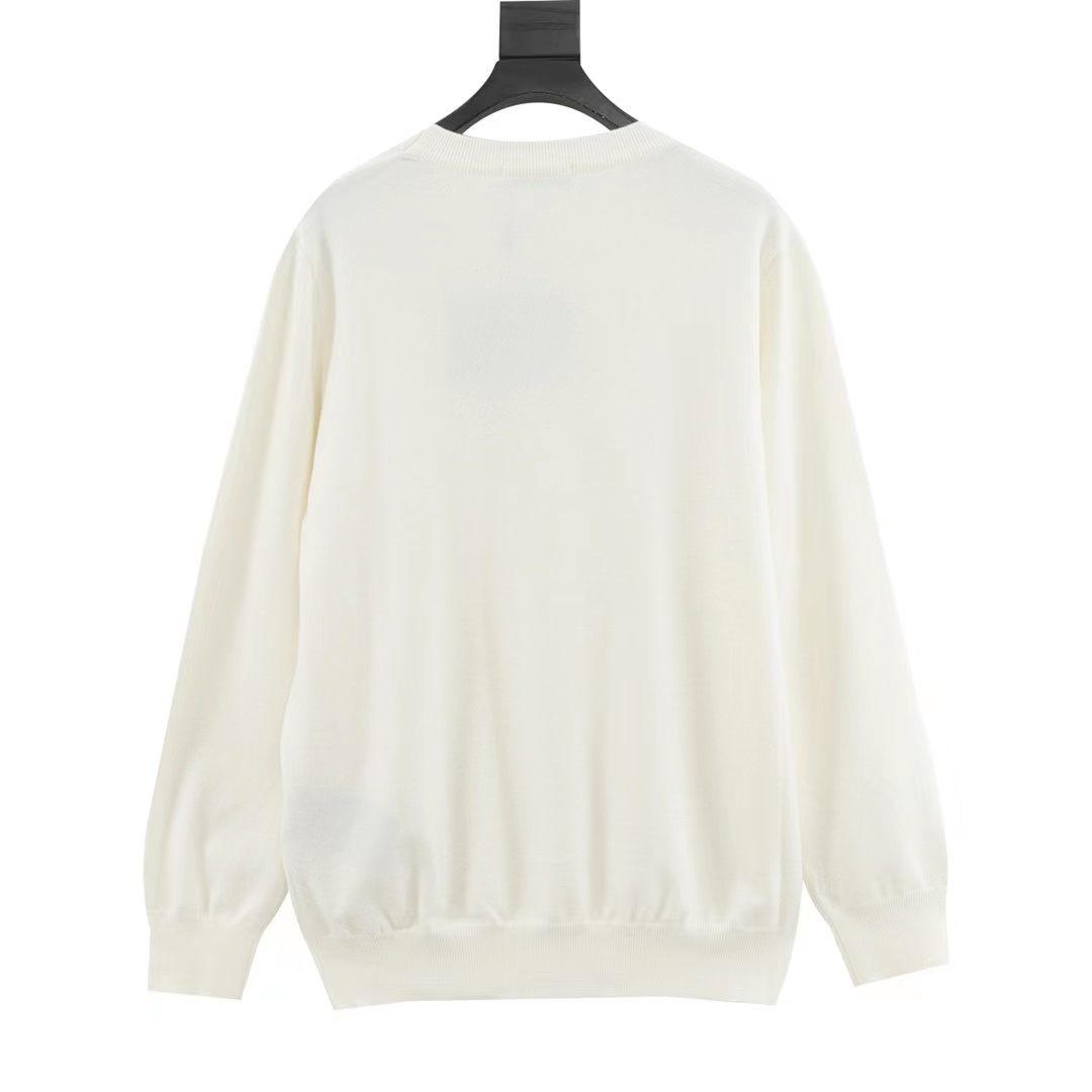 Prada 23Fw embroidered letter logo knitted sweater