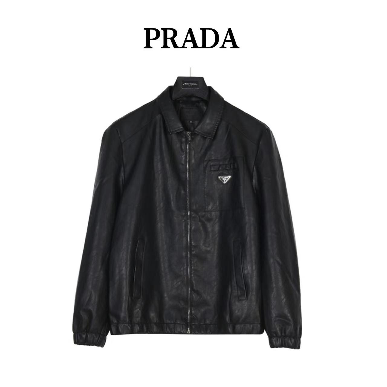 Prada triangle leather jacket