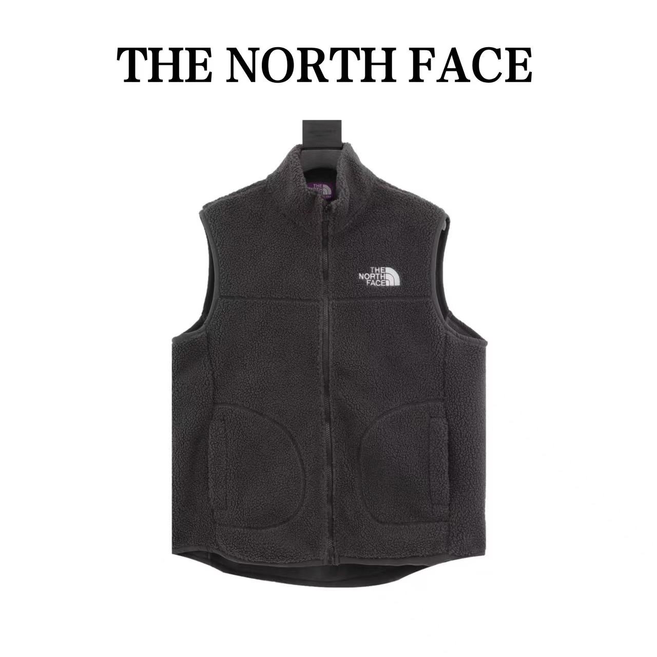 North Face 23FW outdoor fleece lamb stand collar vest