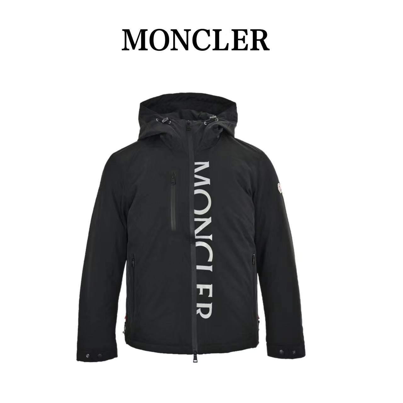 Masked 23Fw placket reflective lettering down jacket