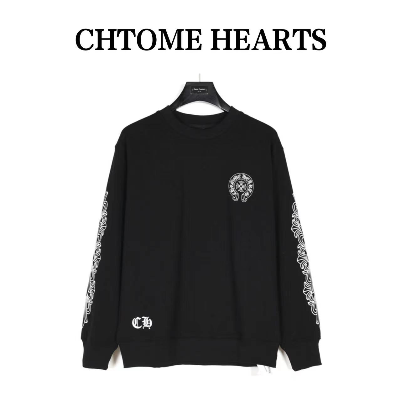 Croixin 23FW unicorn arm printed round neck sweatshirt