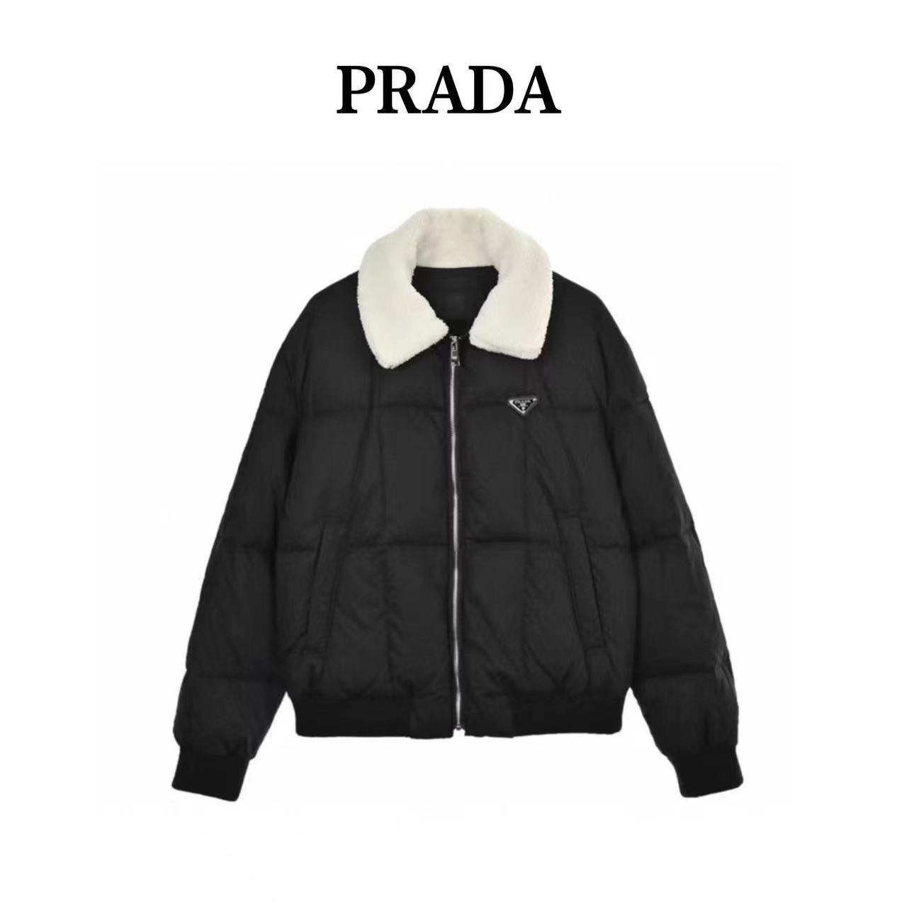 Prada new 23FW lamb collar down jacket