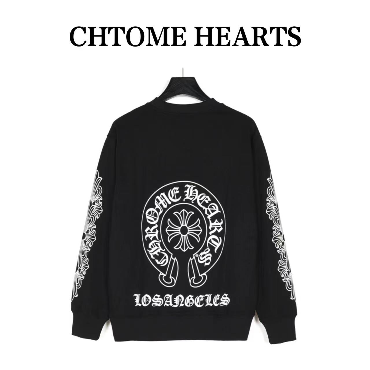 Croixin 23FW unicorn arm printed round neck sweatshirt