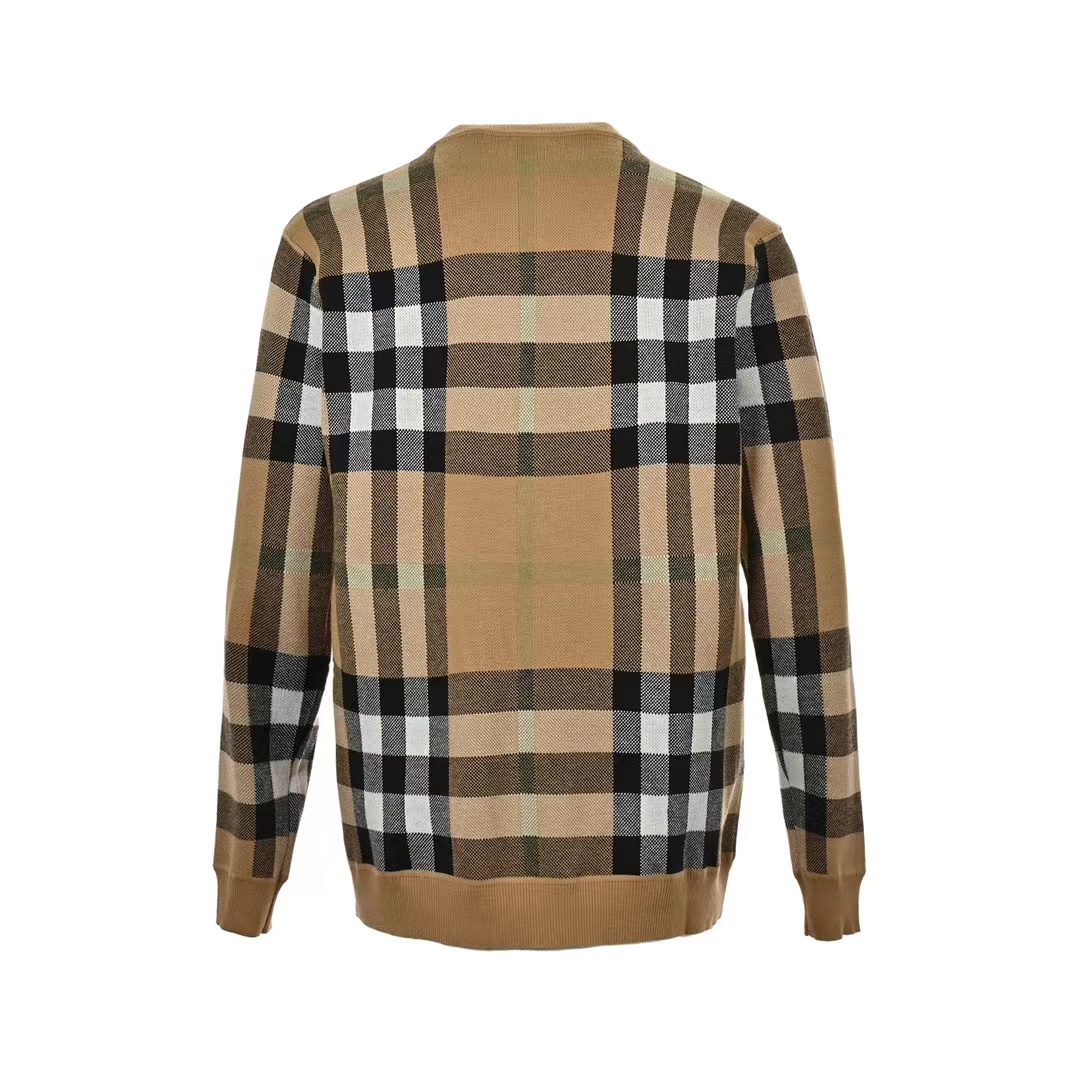 Burberry classic large plaid crew neck sweater