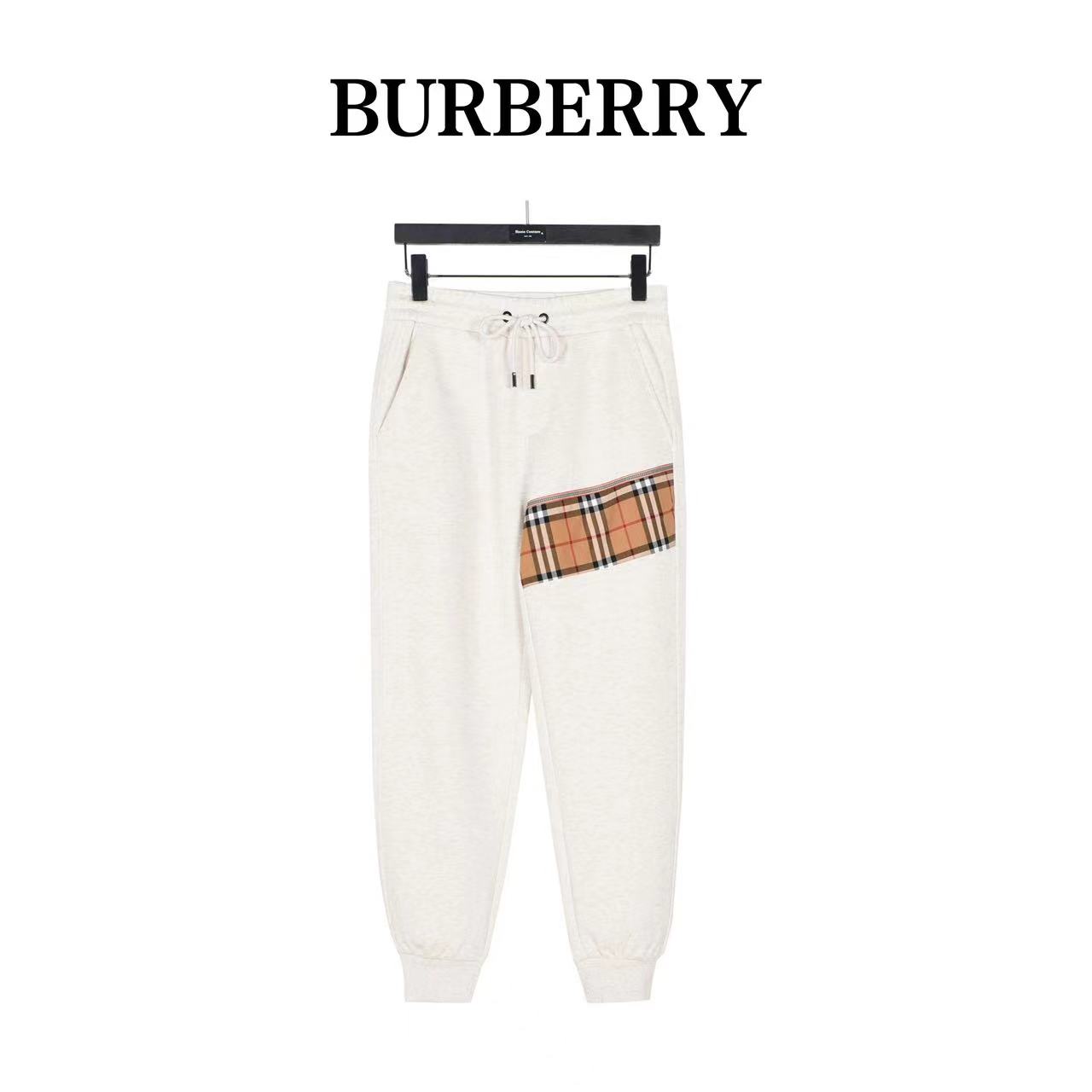 Burberry classic plaid patchwork cotton trousers