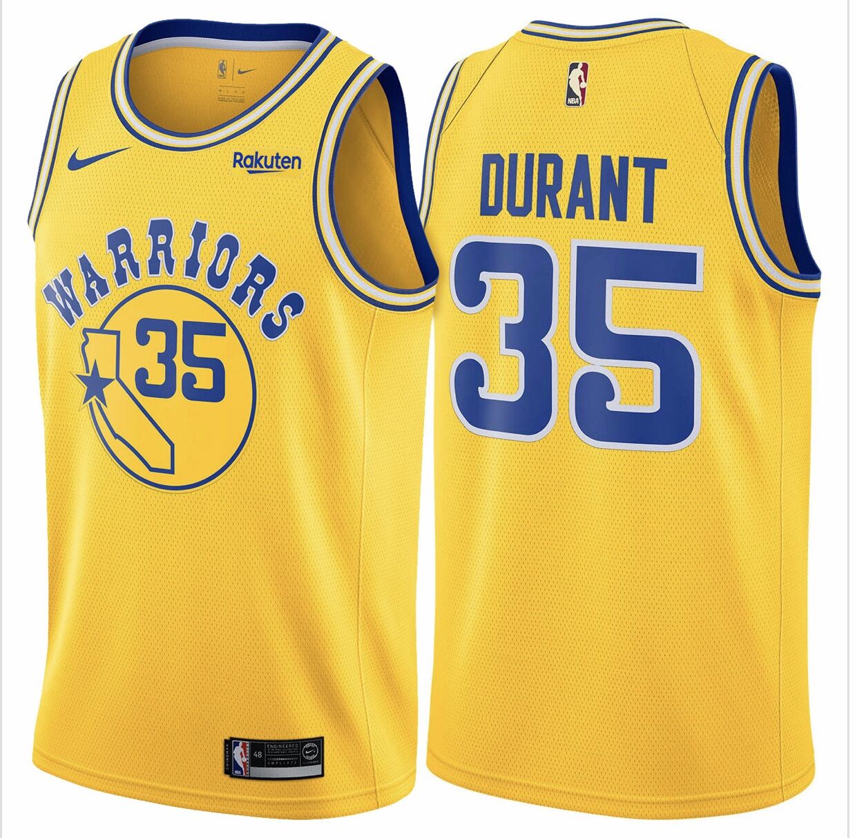 Warriors Kevin Durant jersey No. 35