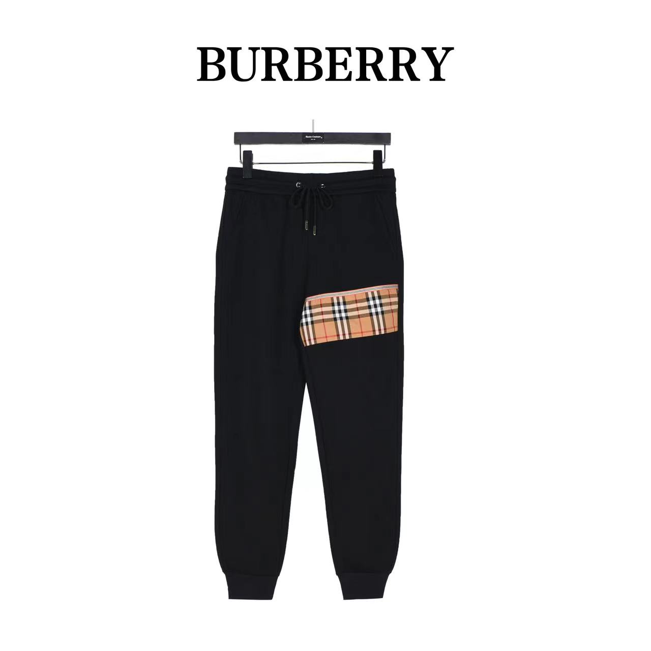 Burberry classic plaid patchwork cotton trousers
