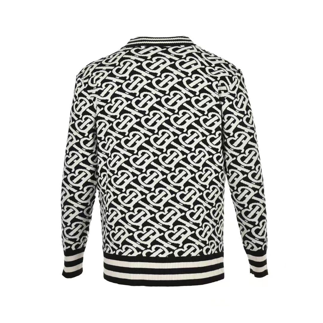 Burberry 23Fw all over printed TB jacquard sweater cardigan