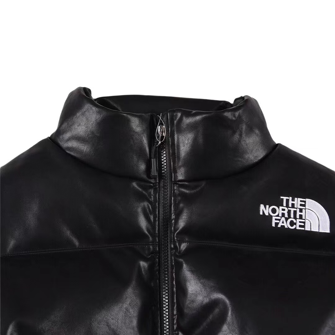Supreme xTNF Leather Nuptse Jacket North Face joint leather down jacket