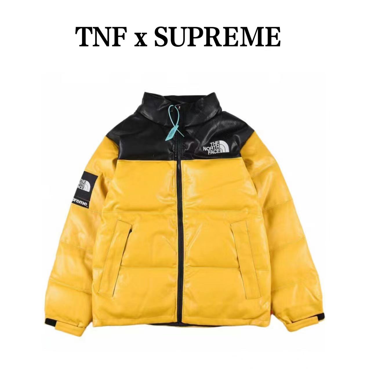 Supreme xTNF Leather Nuptse Jacket North Face joint leather down jacket