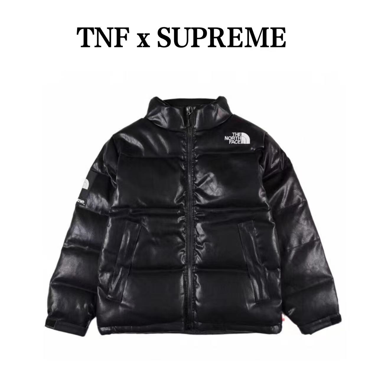 Supreme xTNF Leather Nuptse Jacket North Face joint leather down jacket