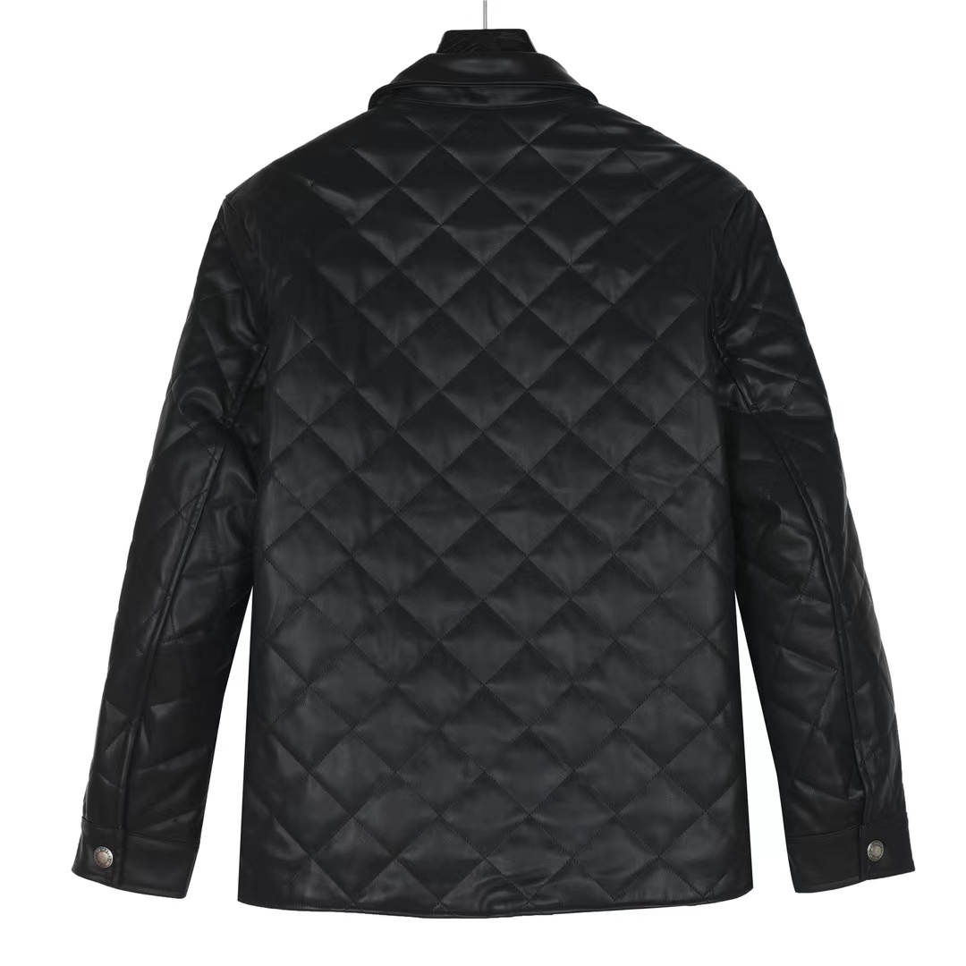 Burberry 23Fw flap pocket diamond leather clothespin cotton jacket