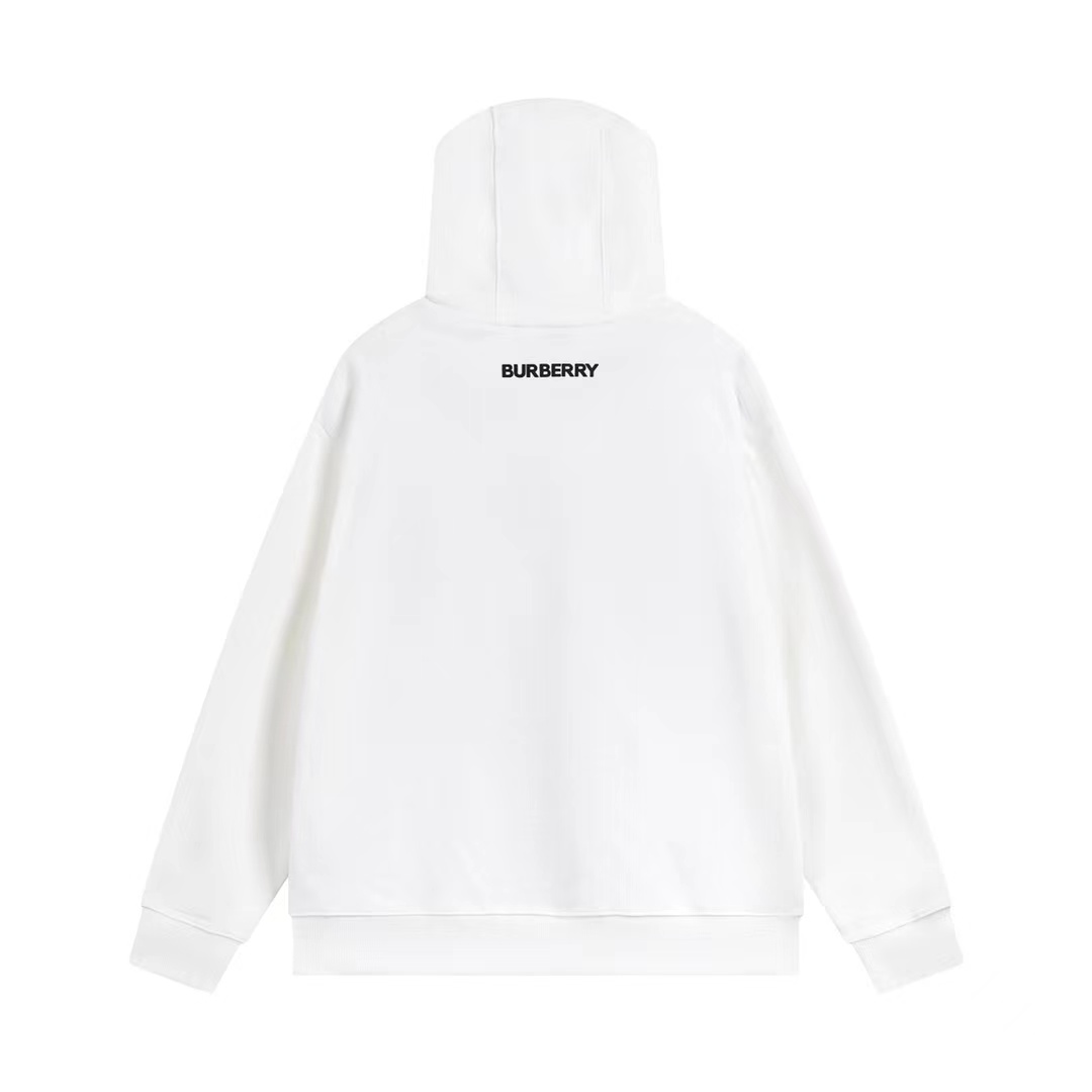 Burberry 23Fw flocked warhorse heavy industry hooded sweatshirt