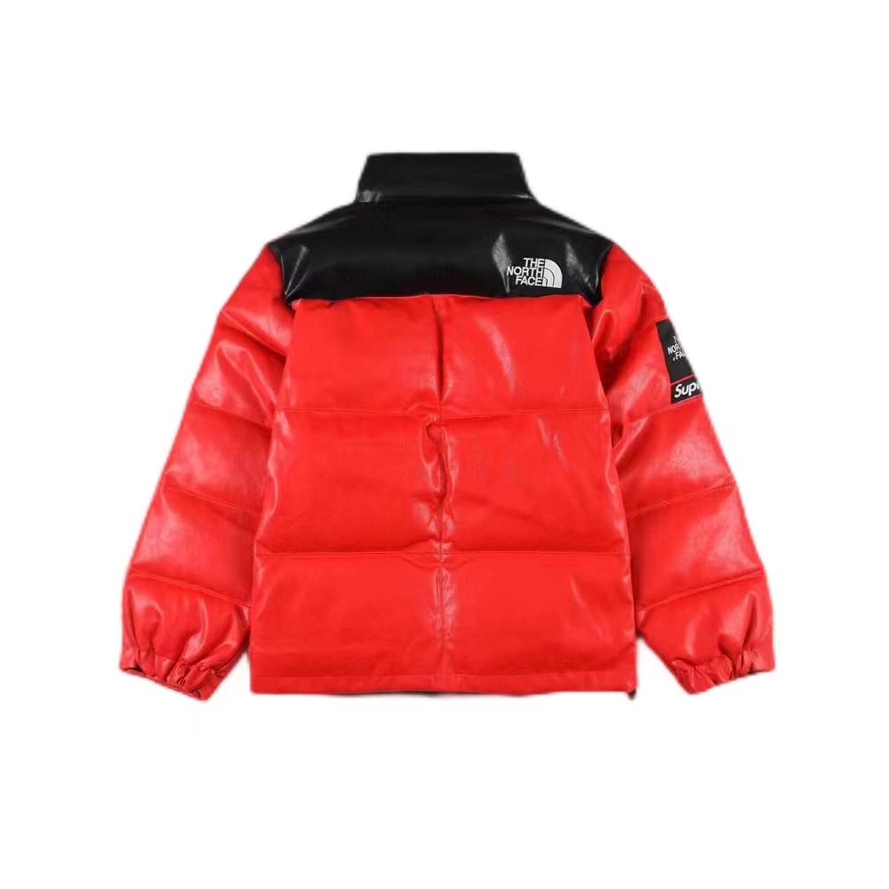 Supreme xTNF Leather Nuptse Jacket North Face joint leather down jacket
