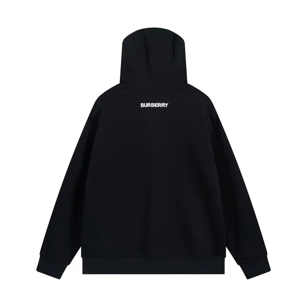 Burberry 23Fw flocked warhorse heavy industry hooded sweatshirt