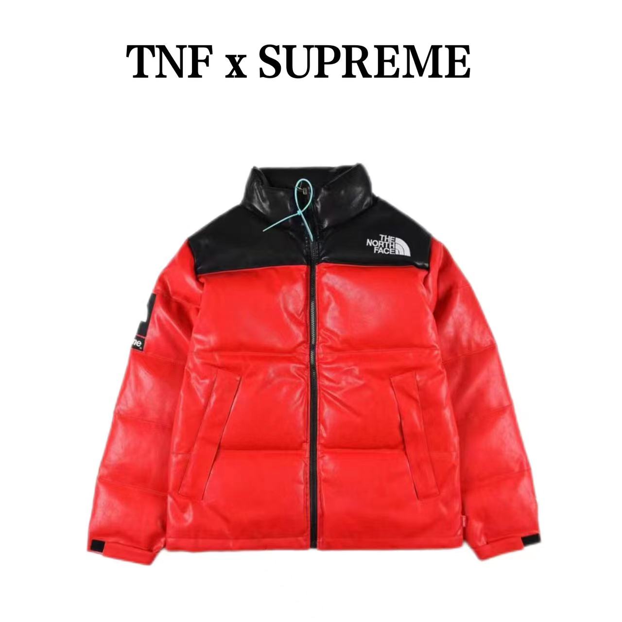 Supreme xTNF Leather Nuptse Jacket North Face joint leather down jacket