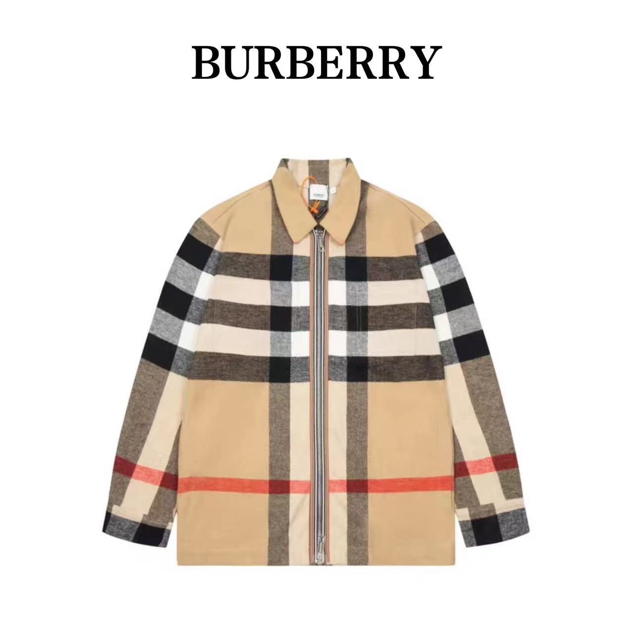 Burberry 22FW plaid wool zipper shirt jacket