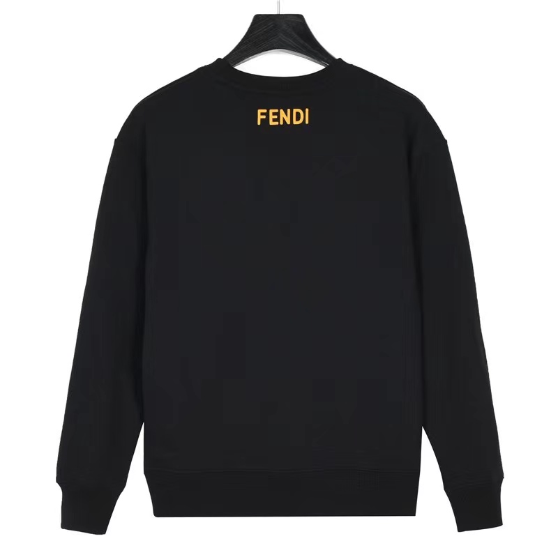 23Fendi/Fendi cracked eyes three-dimensional glued round neck sweatshirt