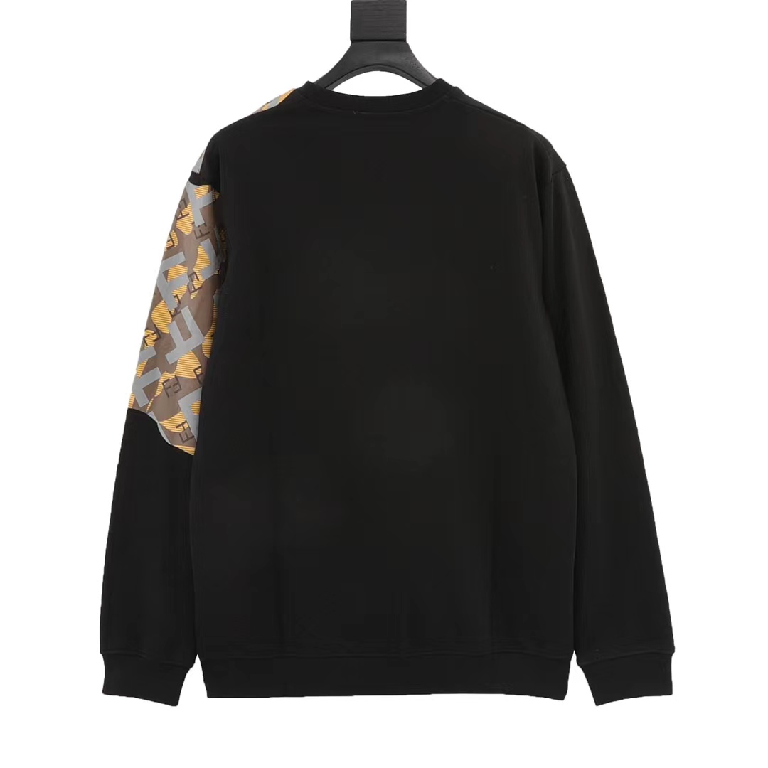 Fendi patchwork printed crew neck sweatshirt