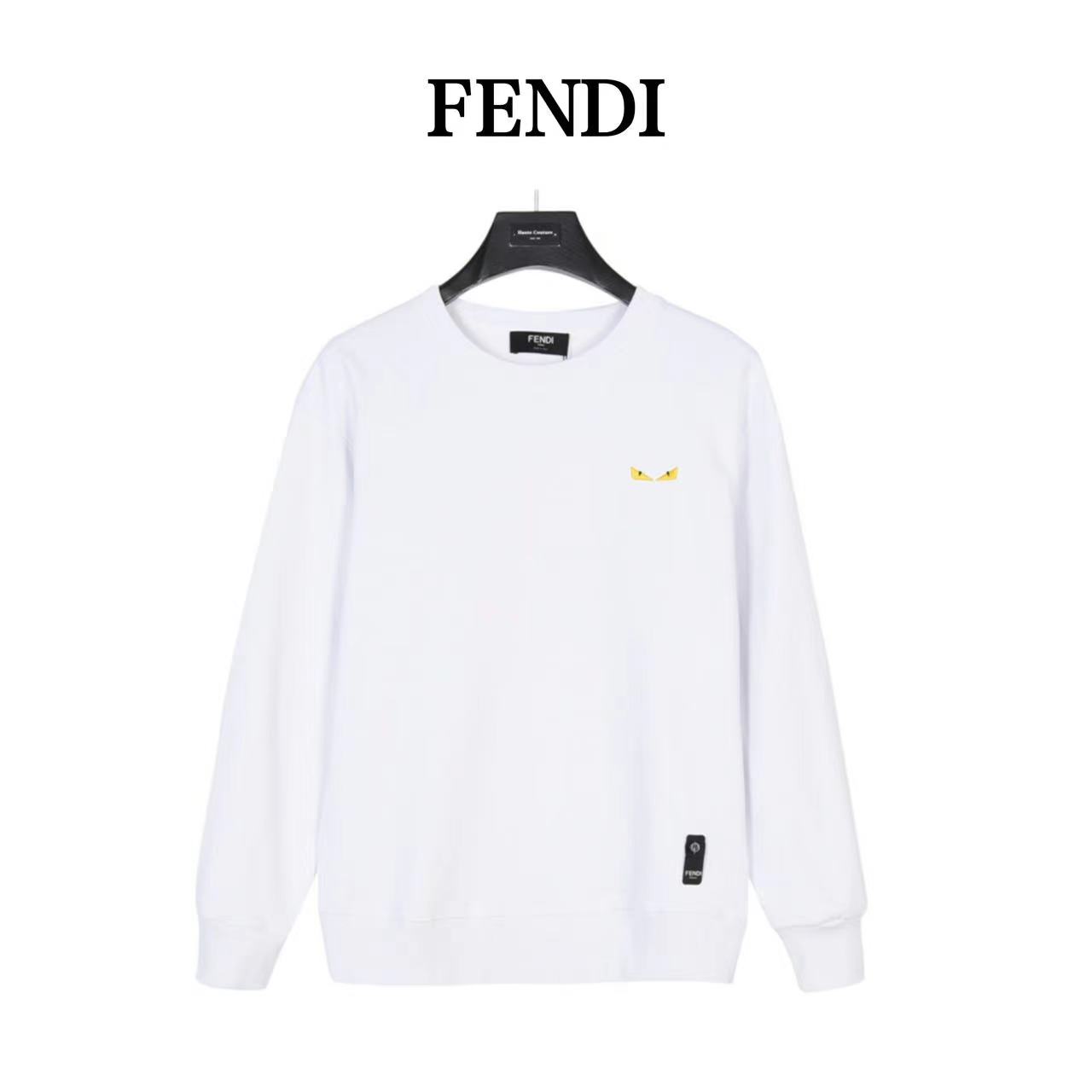 Fendi 23Fw little monster eyes embroidered crew neck sweatshirt