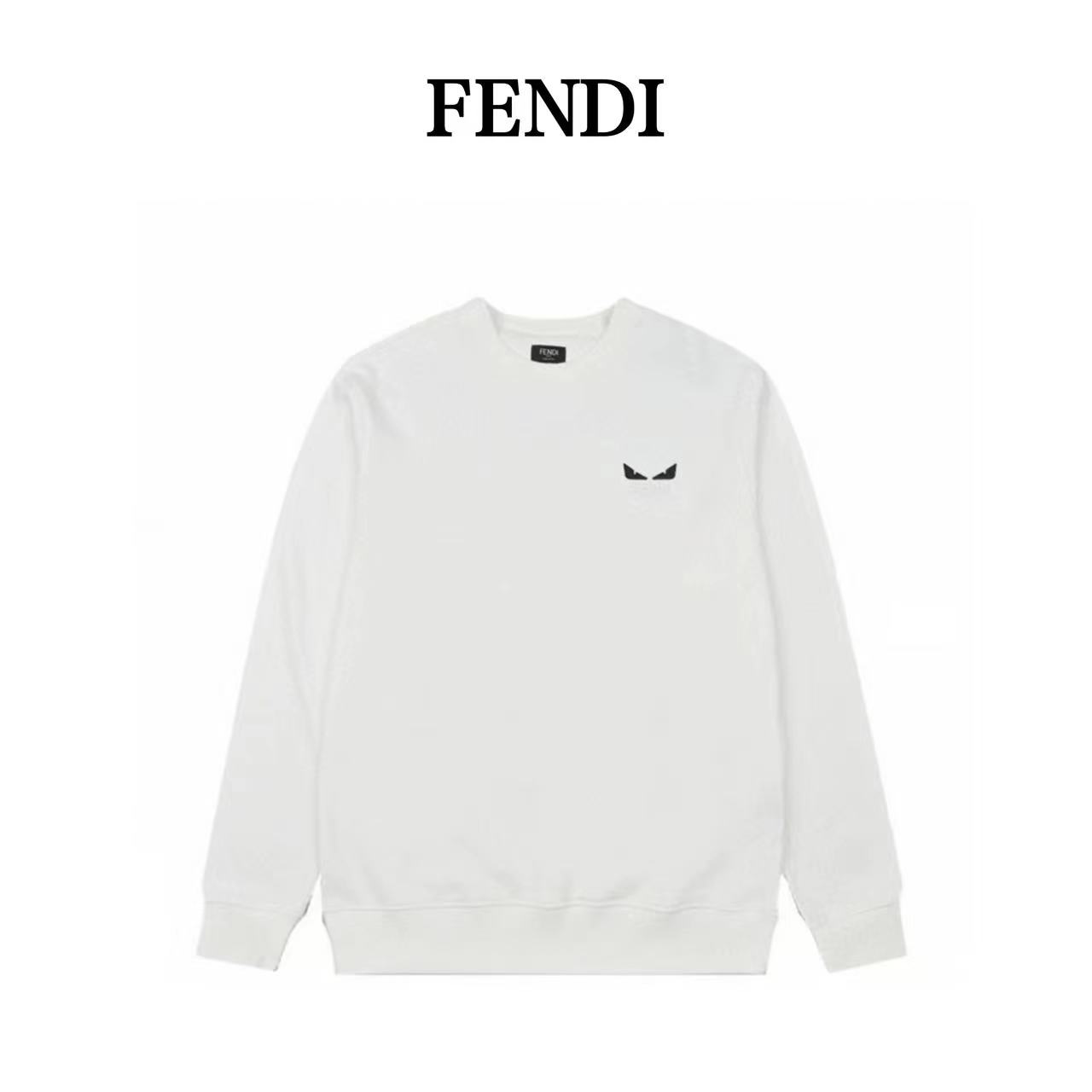Fendi 22Fw embroidered small eyes round neck sweatshirt