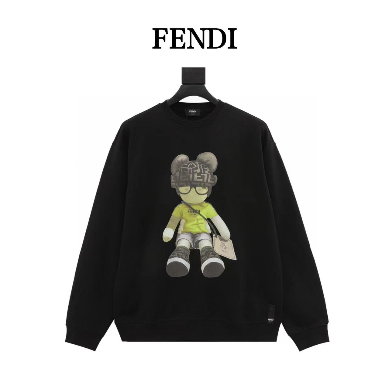 Fendi bear print crew neck sweatshirt