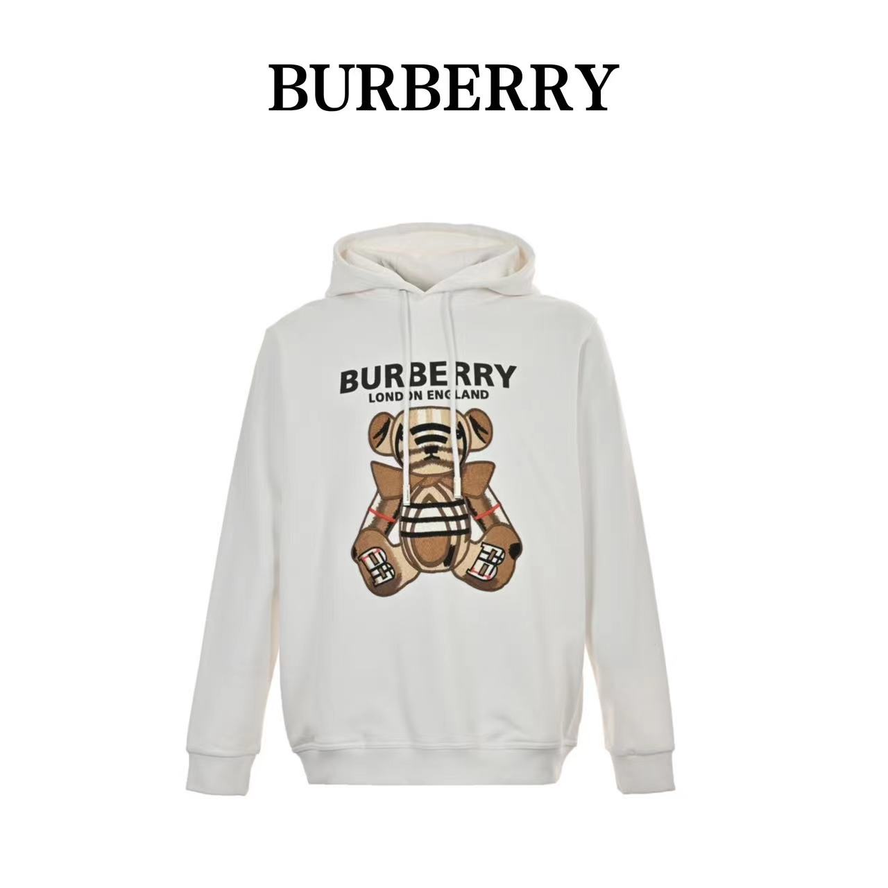 Burberry embroidered teddy bear hooded sweatshirt