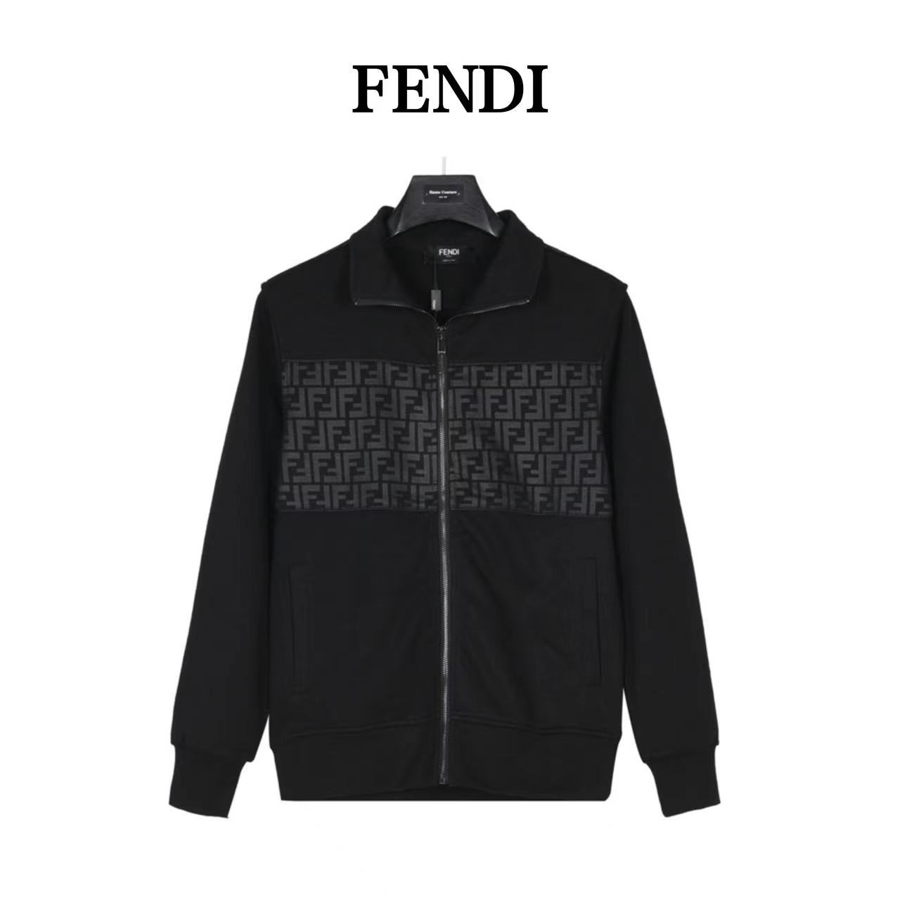 Fendi 23Fw double F presbyopic patchwork zipper jacket