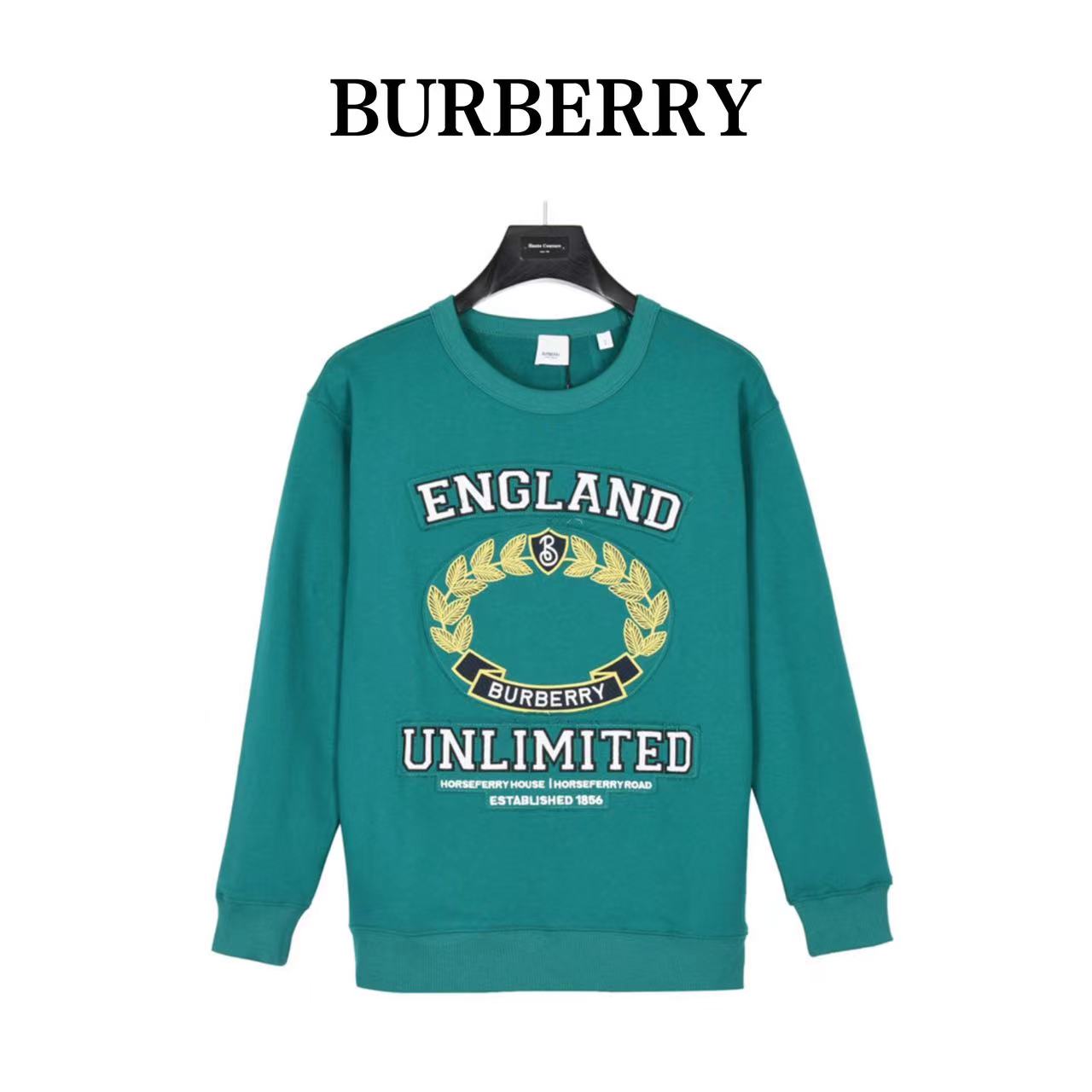 Burberry 23ss oak leaf embroidered crew neck sweatshirt