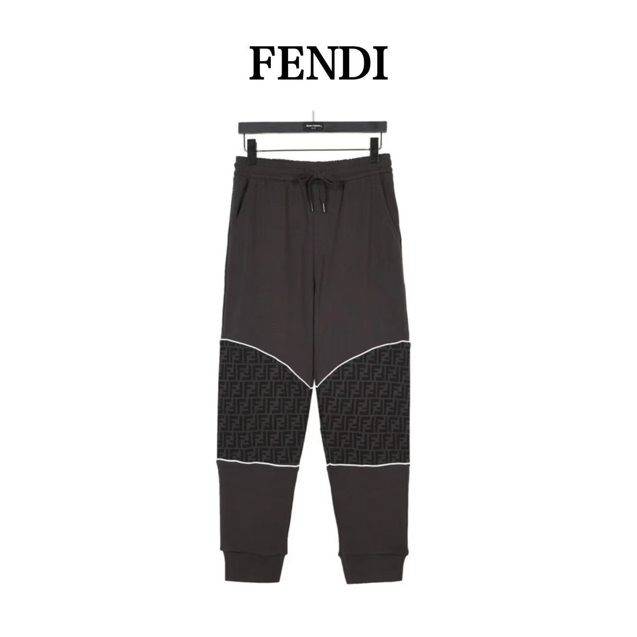 Fendi 23Fw Double F presbyopic knee-jointed cotton leggings trousers
