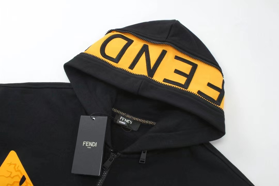 Fendi FD classic little monster zipper hooded jacket