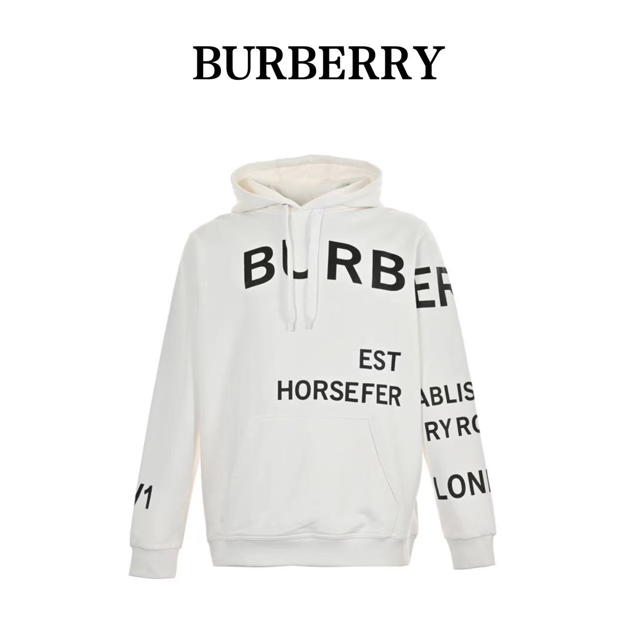 Burberry thick rubber letter print hooded sweatshirt
