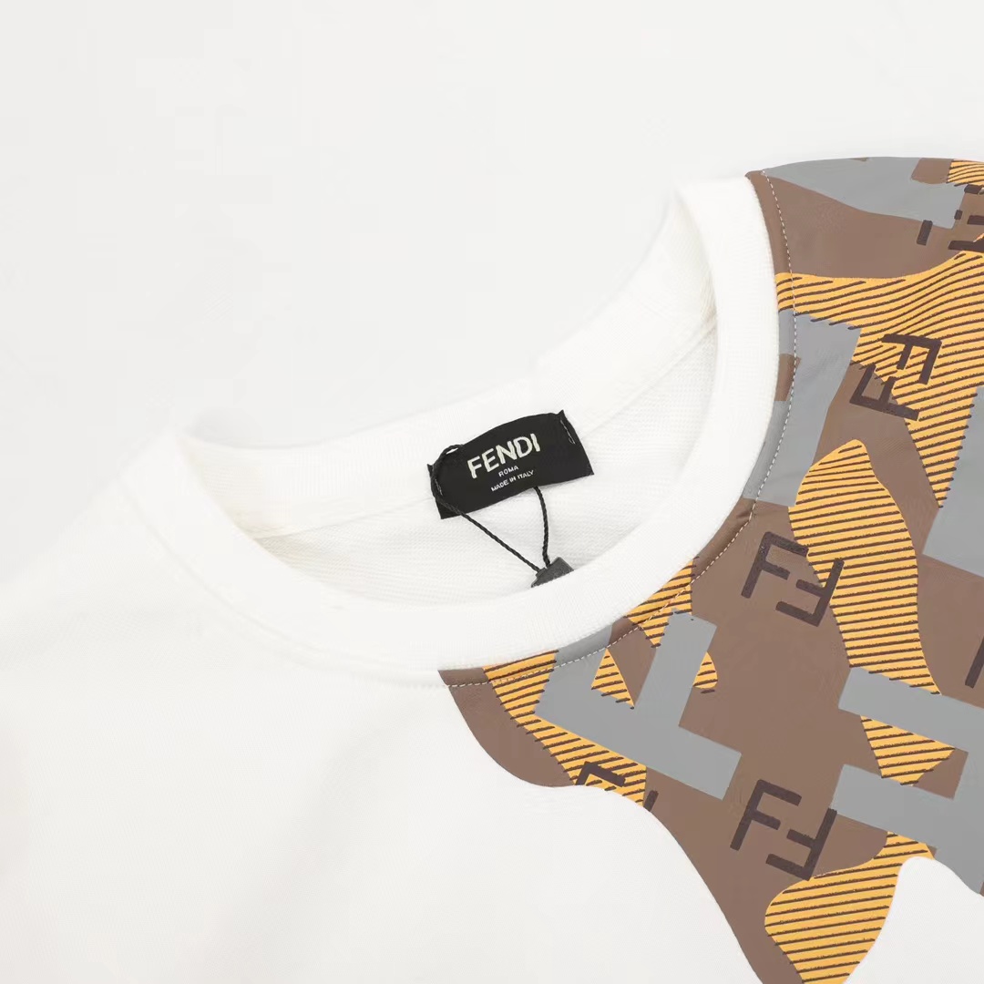 Fendi patchwork printed crew neck sweatshirt