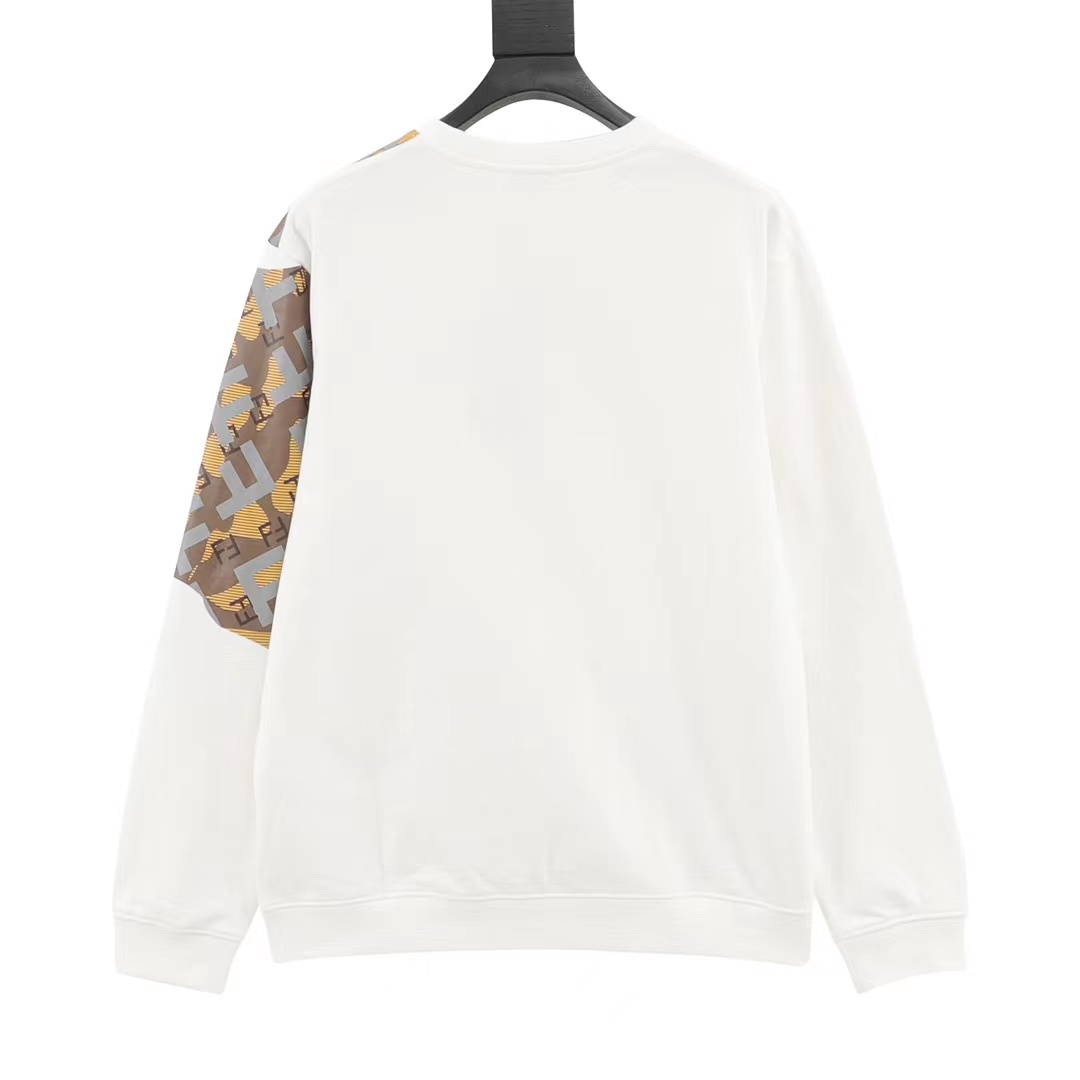 Fendi patchwork printed crew neck sweatshirt
