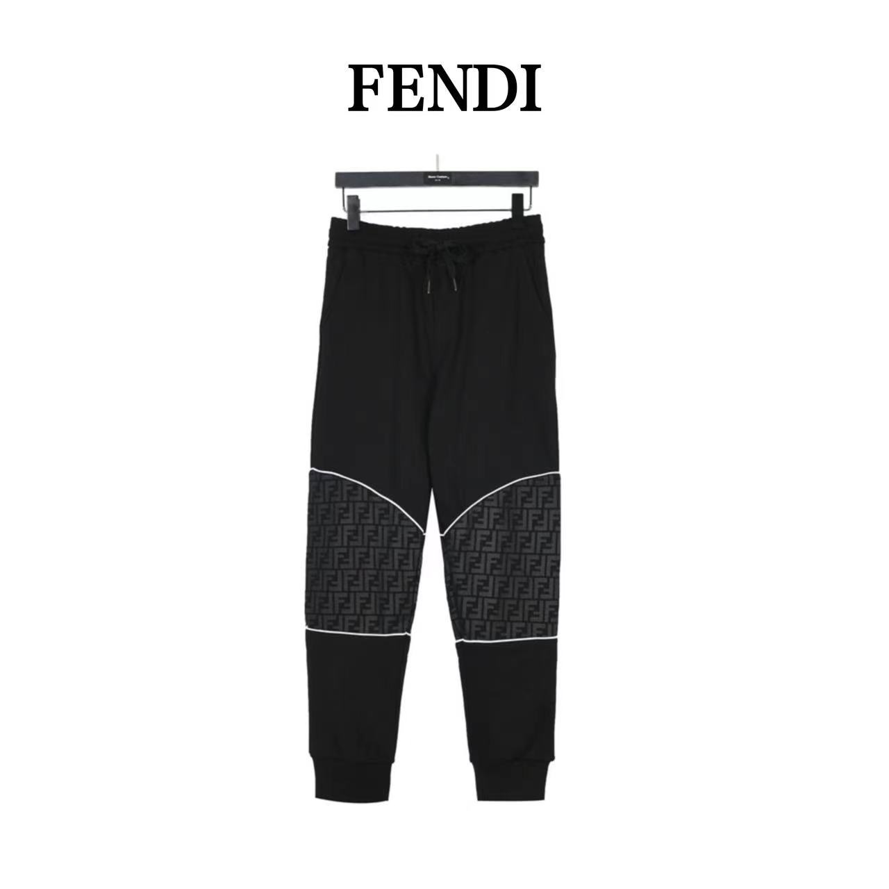 Fendi 23Fw Double F presbyopic knee-jointed cotton leggings trousers