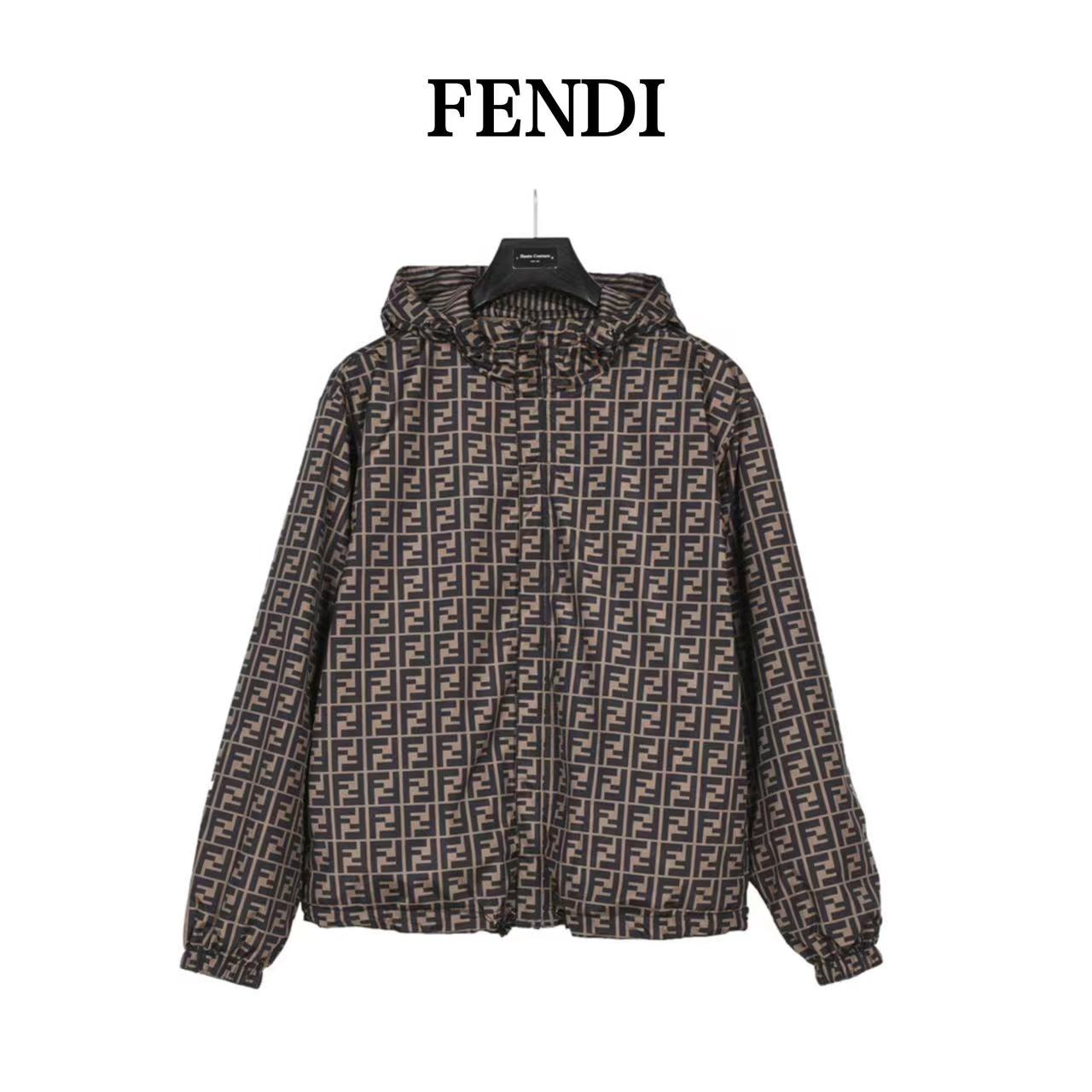 Fendi 23FW full logo reversible jacket